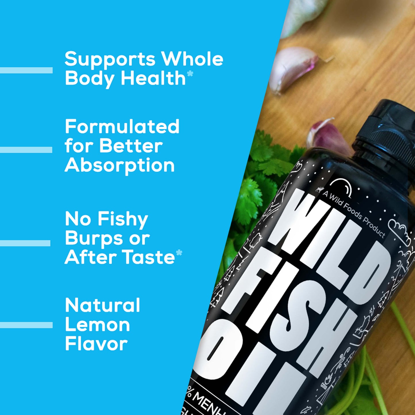 Wholesale Case of 6 - Wild Fish Oil, 16oz, Omega-3