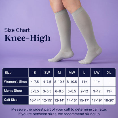 Knee-High Compression Socks - 3 Pack Solids Black/Rose/White