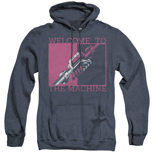 Pink Floyd Welcome To The Machine Mens Heather Hoodie Navy Officially Licensed