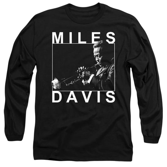 Miles Davis Monochrome Mens Long Sleeve Shirt Black Officially Licensed