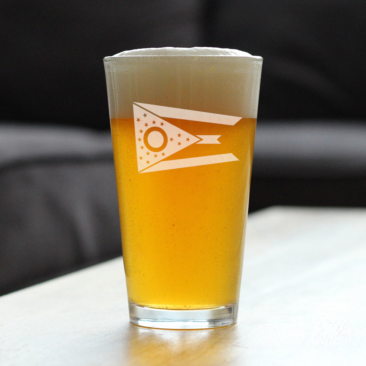 Ohio Flag Pint Glass for Beer - State Themed Drinking Decor and Gifts for Ohioan Women & Men - 16 Oz Glasses
