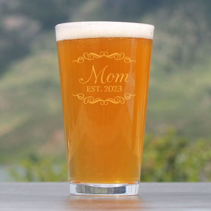 Mom Est. 2023 - Decorative - 16 Ounce Pint Glass