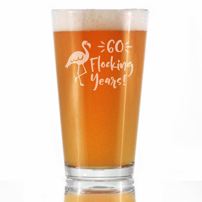60 Flocking Years - 16 Ounce Pint Glass