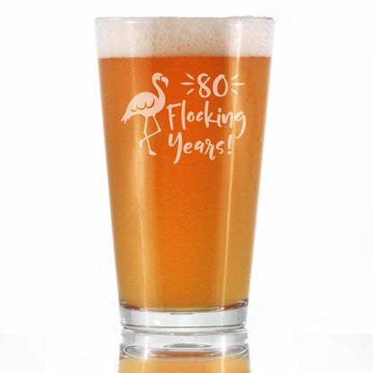 80 Flocking Years - 16 Ounce Pint Glass