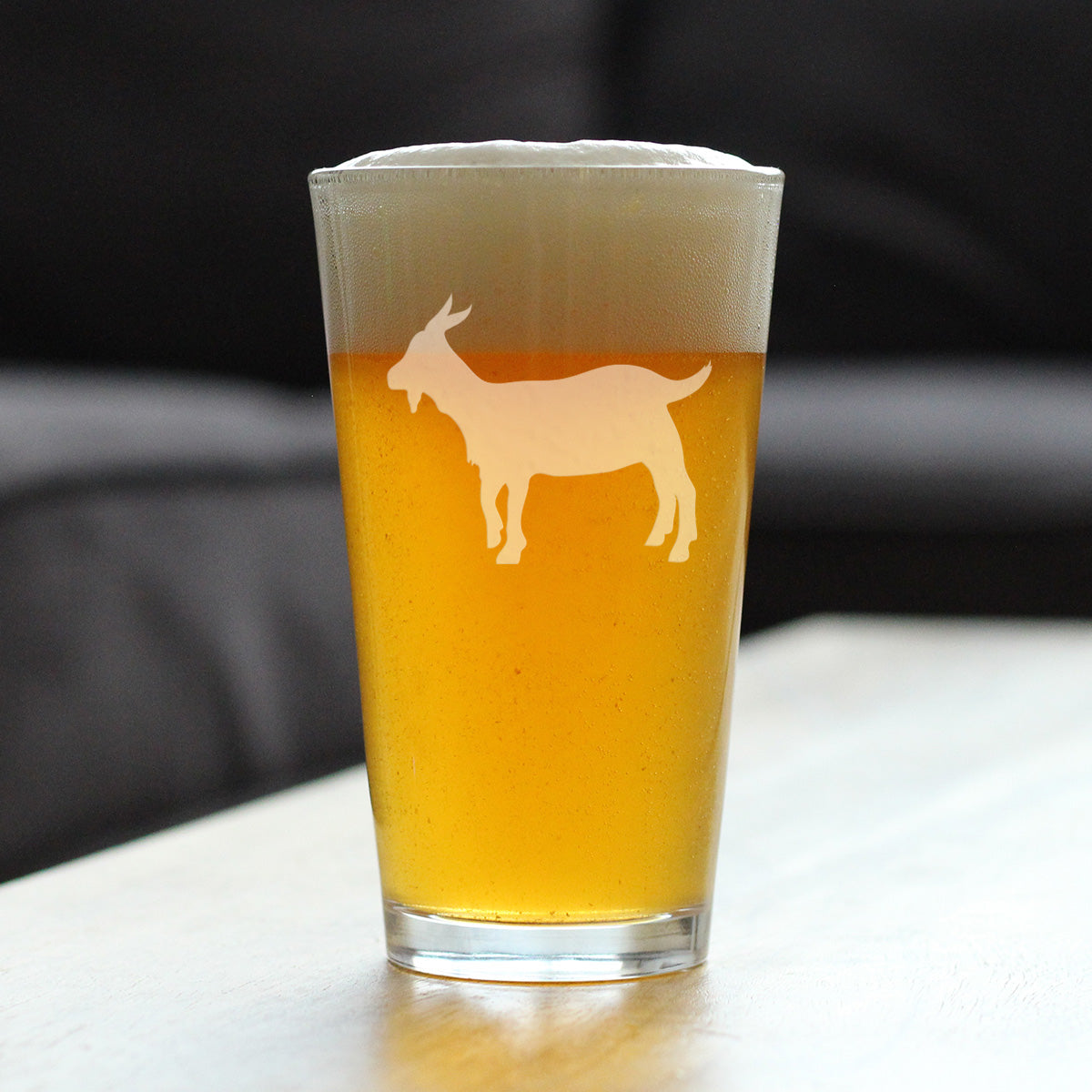 Goat Pint Glass for Beer - Funny Unique Farm Animal Themed Decor and Gifts for Goat Lovers - 16 oz
