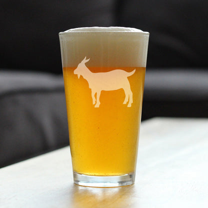 Goat Pint Glass for Beer - Funny Unique Farm Animal Themed Decor and Gifts for Goat Lovers - 16 oz