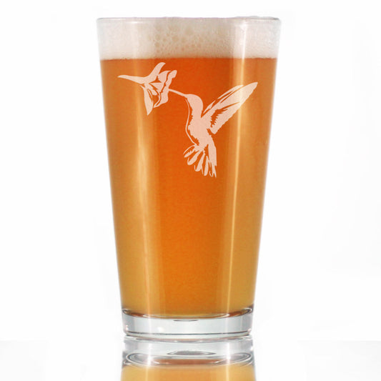 Hummingbird - Pint Glass for Beer - Bird Themed Gifts and Decor for Men & Women - 16 Oz Glasses
