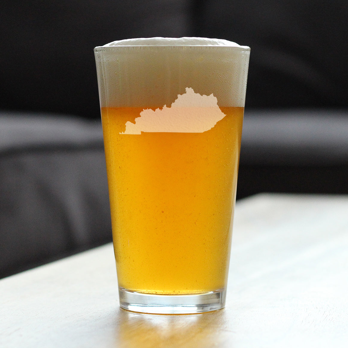 Kentucky State Outline Pint Glass for Beer - State Themed Drinking Decor and Gifts for Kentuckian Women & Men - 16 Oz Glasses