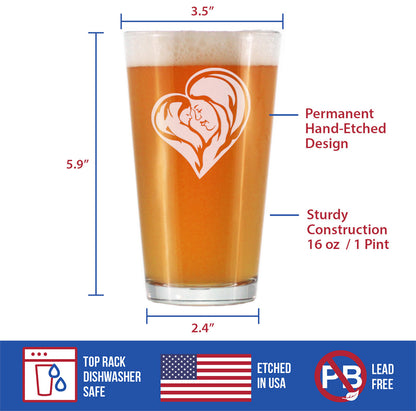 Mother's Love - 16 Ounce Pint Glass