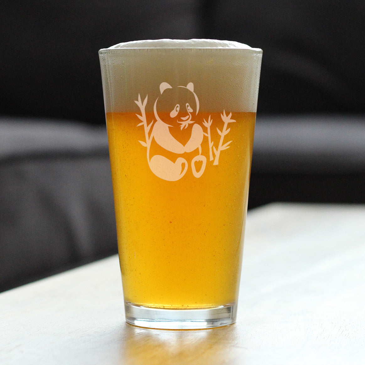 Panda Pint Glass for Beer - Unique Panda Themed Decor and Gifts for Panda Bears - 16 Oz Glasses