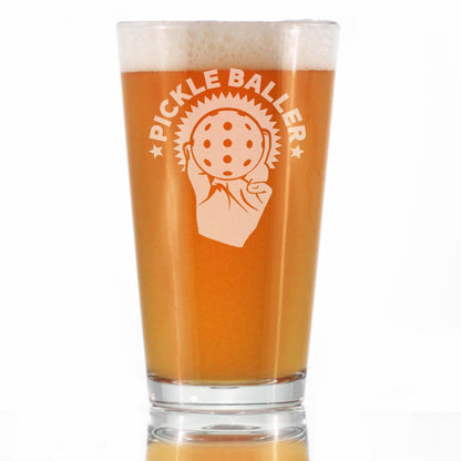 Pickleballer - Funny Pickleball Themed Decor and Gifts - 16 Ounce Pint Glass