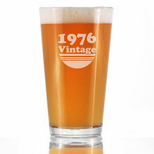 Vintage 1976 - Pint Glass for Beer - 49th Birthday Gifts for Men or Women Turning 49 - Fun Bday Party Decor - 16 oz