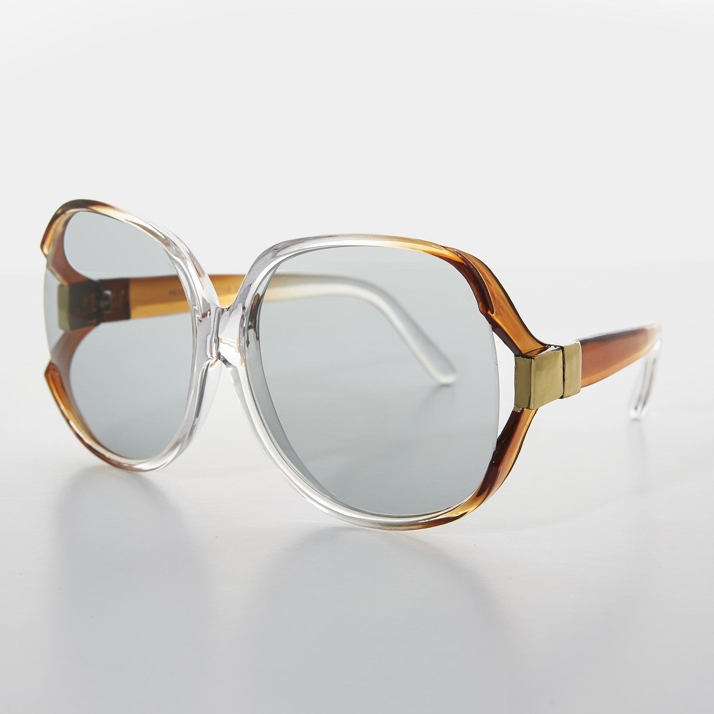Oversized Huge Vintage Sunglass with Transition Glass Lens - Phyllis