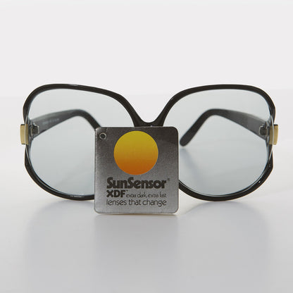 Oversized Huge Vintage Sunglass with Transition Glass Lens - Phyllis
