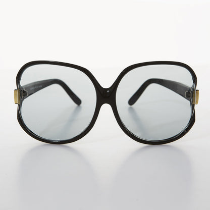 Oversized Huge Vintage Sunglass with Transition Glass Lens - Phyllis