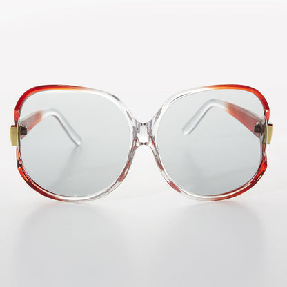 Oversized Huge Vintage Sunglass with Transition Glass Lens - Phyllis