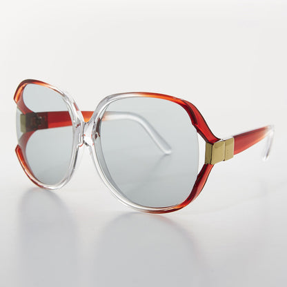 Oversized Huge Vintage Sunglass with Transition Glass Lens - Phyllis