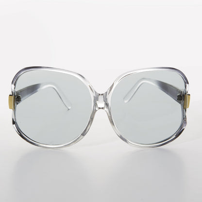 Oversized Huge Vintage Sunglass with Transition Glass Lens - Phyllis