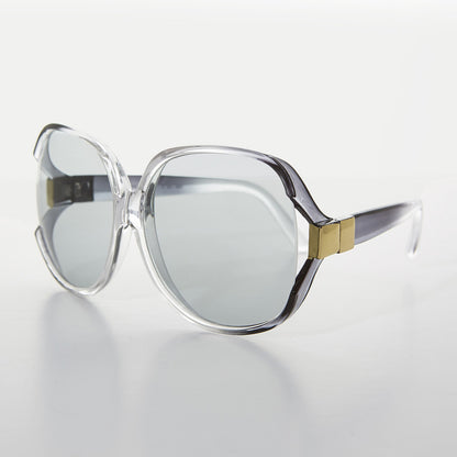 Oversized Huge Vintage Sunglass with Transition Glass Lens - Phyllis