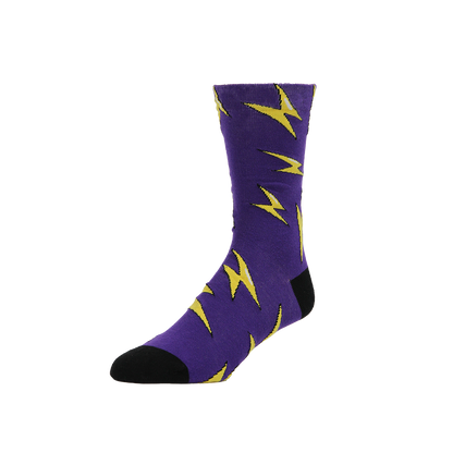 Purple Lightning Bolt Socks U.S Mens 8-12