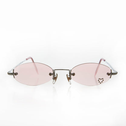 Micro Sunglass with Heart Rhinestone Accent - Primo