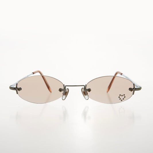 Micro Sunglass with Heart Rhinestone Accent - Primo