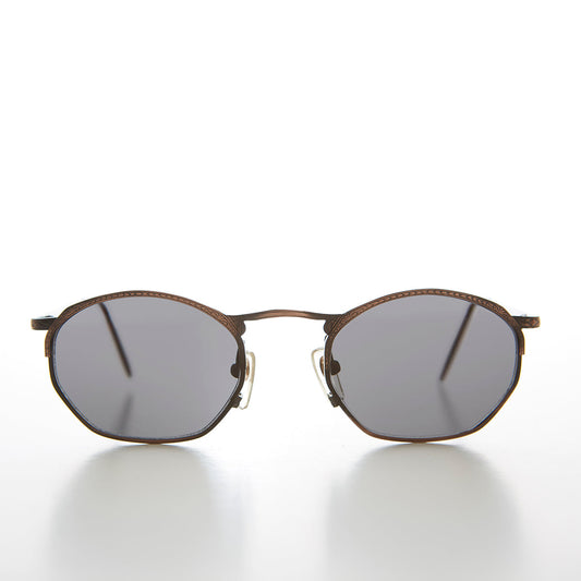 Semi Octagon Unisex Metal Vintage Sunglass  - Onas