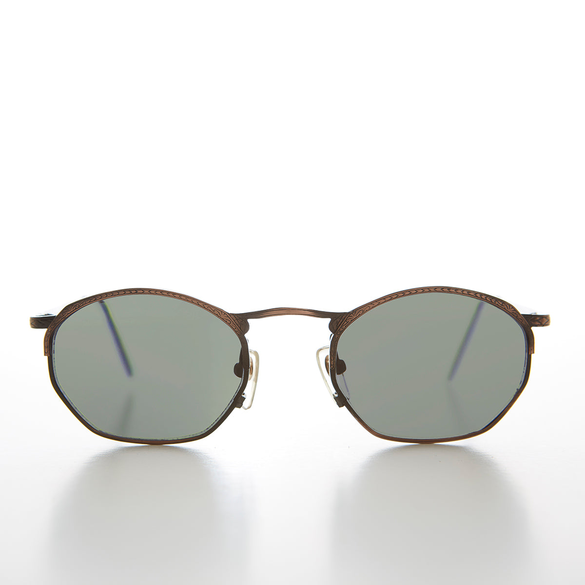Semi Octagon Unisex Metal Vintage Sunglass  - Onas
