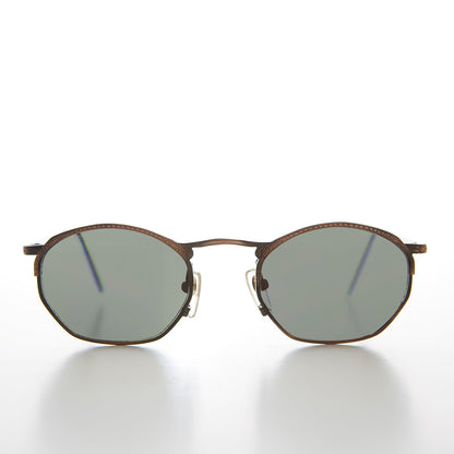 Semi Octagon Unisex Metal Vintage Sunglass  - Onas