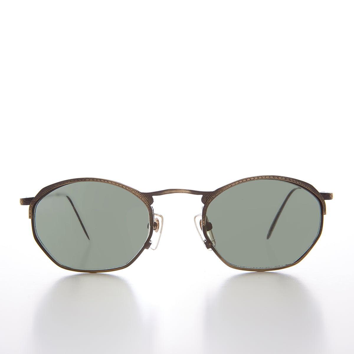 Semi Octagon Unisex Metal Vintage Sunglass  - Onas
