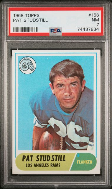 Graded 1968 Topps Pat Studstill #156 Football Card PSA 7 Near Mint
