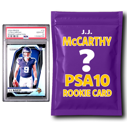 JJ McCarthy PSA 10 Graded Football Rookie Card Mystery Pack