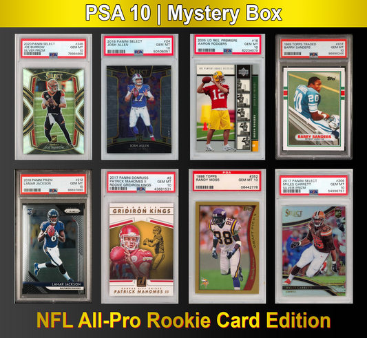 PSA 10 Graded NFL All-PRO Football Rookie Card Mystery Pack