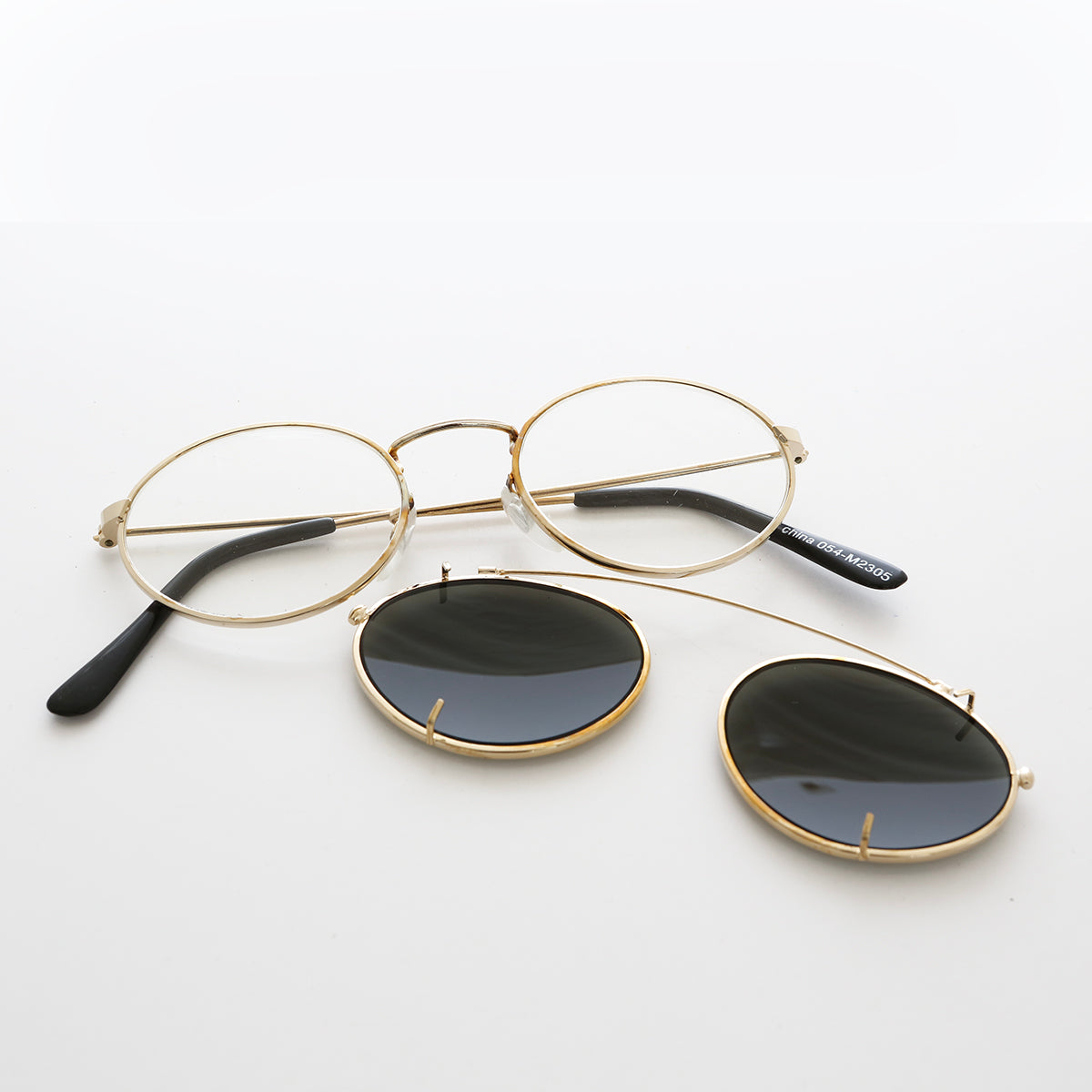 Oval Clip On Sunglasses  - Purdue