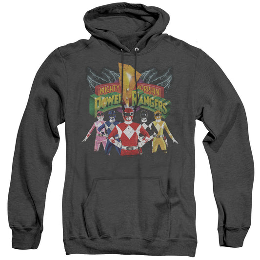 Power Rangers Rangers Unite Heather Mens Hoodie Black Officially Licensed