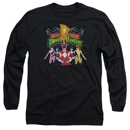 Power Rangers Rangers Unite Mens Long Sleeve Shirt Black Officially Licensed