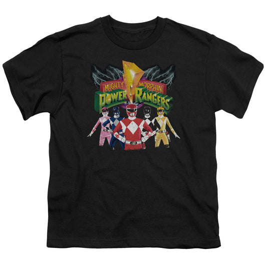 Power Rangers Rangers Unite Kids Youth T Shirt Black Officially Licensed