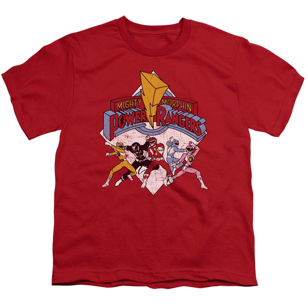 Power Rangers Retro Rangers Kids Youth T Shirt Red Officially Licensed