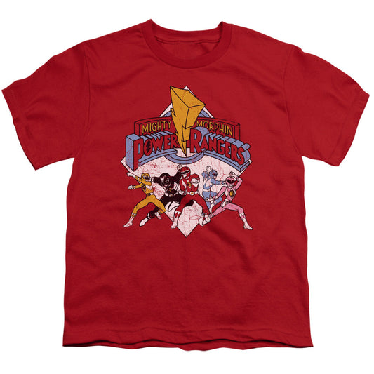 Power Rangers Retro Rangers Kids Youth T Shirt Red Officially Licensed