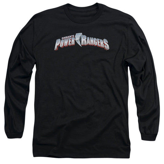 Power Rangers New Logo Mens Long Sleeve Shirt Black Officially Licensed