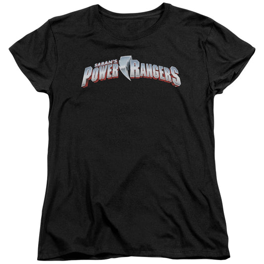Power Rangers New Logo Womens T Shirt Black Officially Licensed