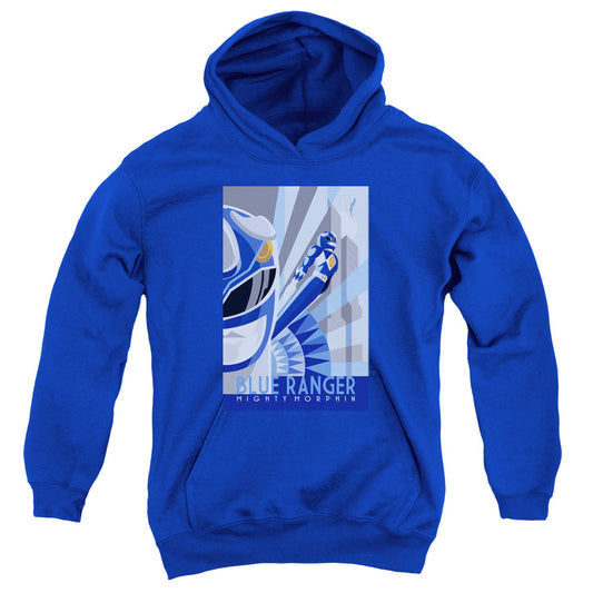 Power Rangers Blue Ranger Deco Kids Youth Hoodie Royal Blue Officially Licensed