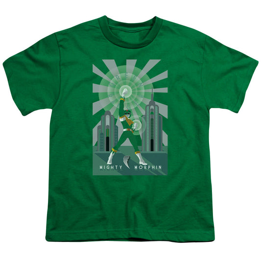 Power Rangers Green Ranger Deco Kids Youth T Shirt Kelly Green Officially Licensed