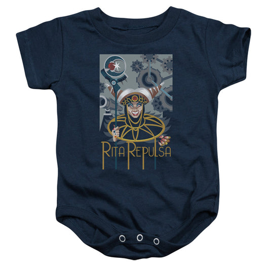 Power Rangers Rita Deco Infant Baby Snapsuit Navy Blue Officially Licensed