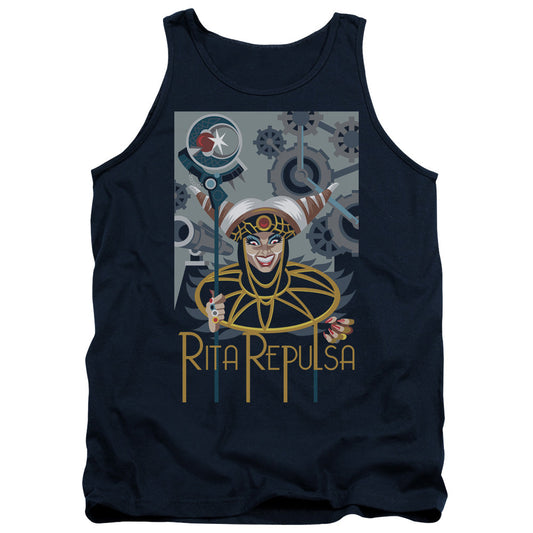 Power Rangers Rita Deco Mens Tank Top Shirt Navy Officially Licensed