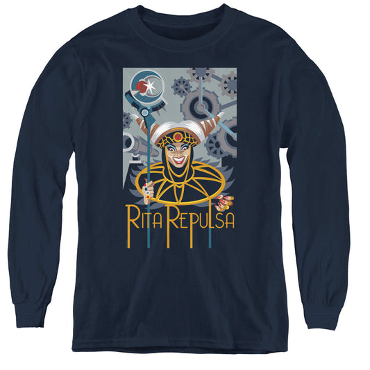 Power Rangers Rita Deco Long Sleeve Kids Youth T Shirt Navy Blue Officially Licensed