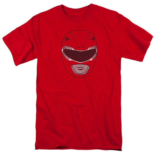 Power Rangers Red Ranger Mask Mens T Shirt Red Officially Licensed