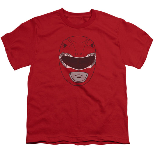 Power Rangers Red Ranger Mask Kids Youth T Shirt Red Officially Licensed