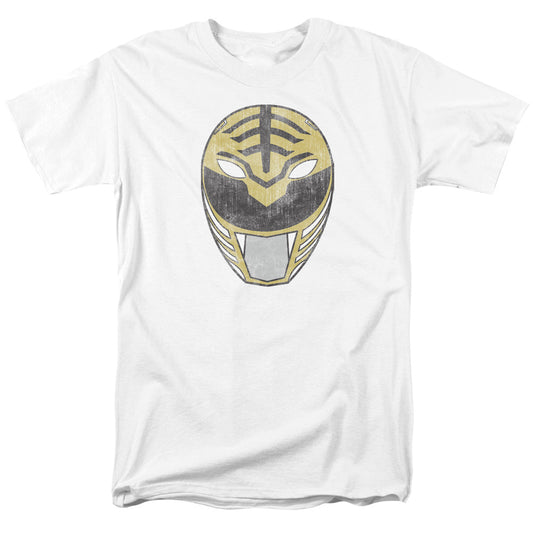 Power Rangers White Ranger Mask Mens T Shirt White Officially Licensed