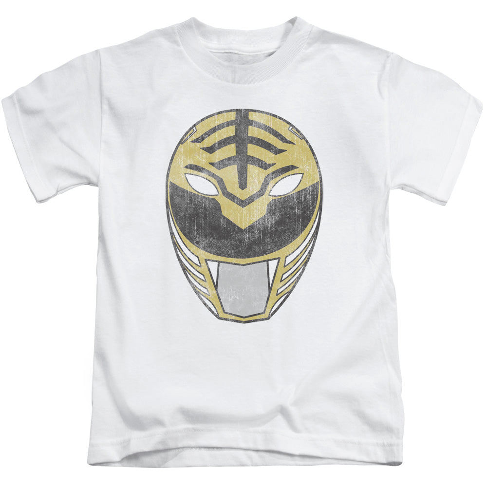 Power Rangers White Ranger Mask Juvenile Kids Youth T Shirt White Officially Licensed